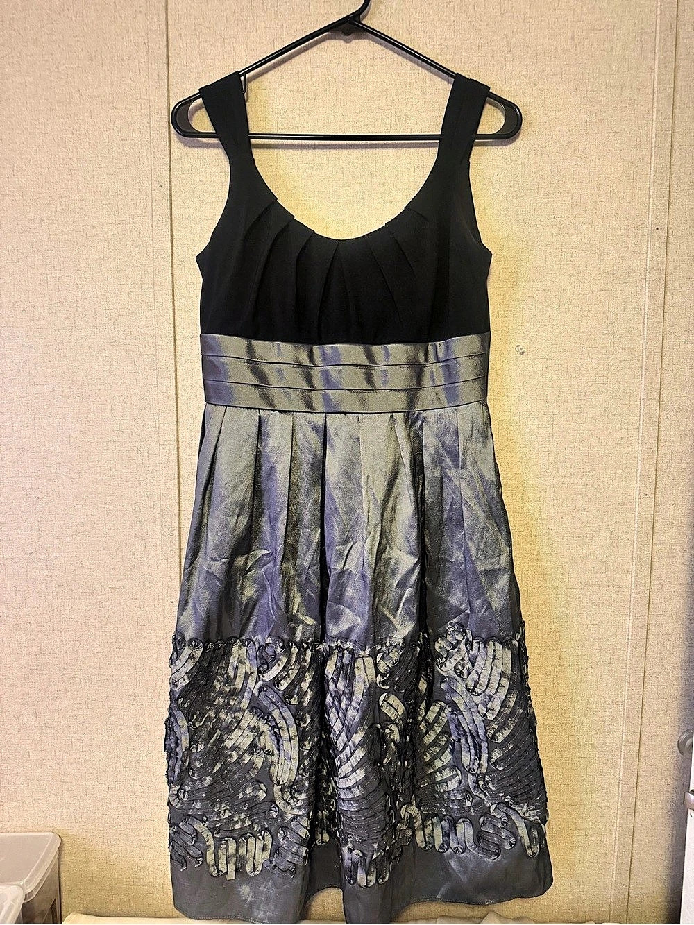 Kathy Roberts Abstract Mini Dress in Black & Blue Size 6